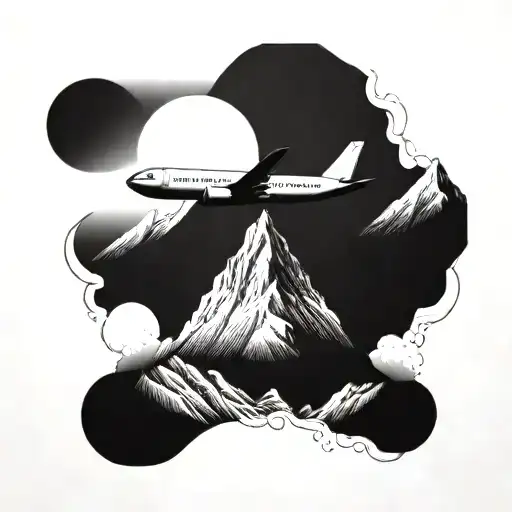 Plane Flying Over Mountain