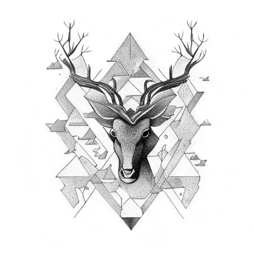 Tauras Autline With Forest Inside Of The Tatoo