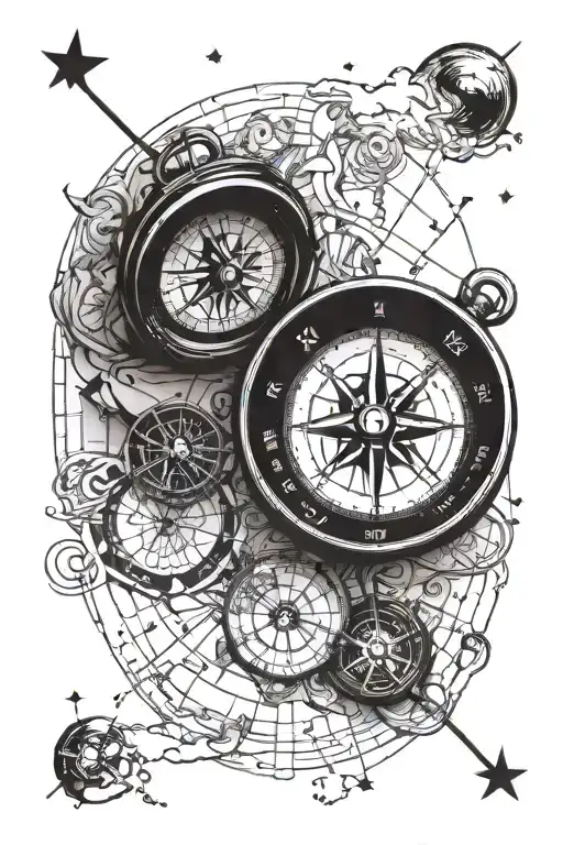 Compass With Map Background