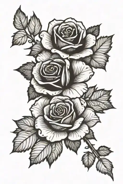 Thin Rose And Leaf Spine