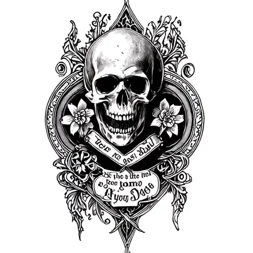 Gothic Memorial Tattoo For Dad