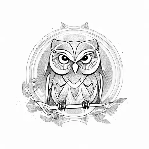 Athenian Owl With Cool Design Around It With Athens Spelled In Greek