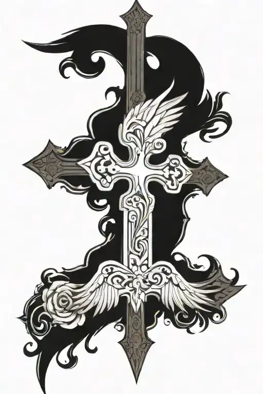 Cross With A Wing Made