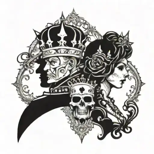 Gothic King And Queen Card Featuring