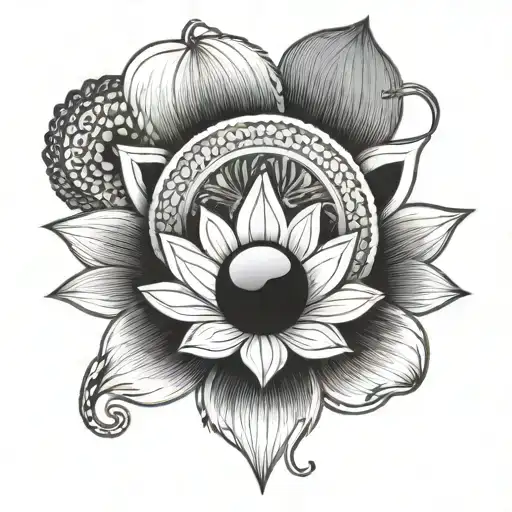 A Lotus Flower Blooming With A Third Eye At Its Center