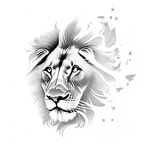 A Majestic Lion Playing A Guitar