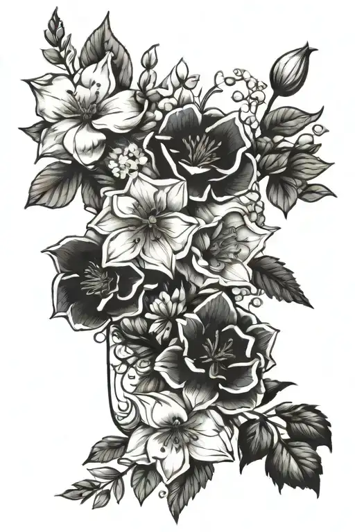 July August Birth Flower Bouquet