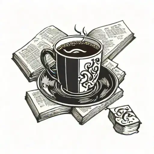Coffee Cup With Book Surrounded