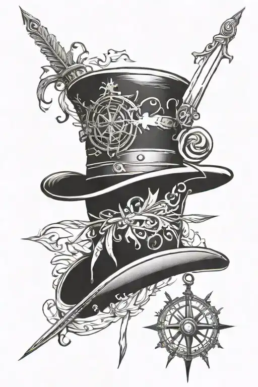 Sword Compass Fawkes Top Hat