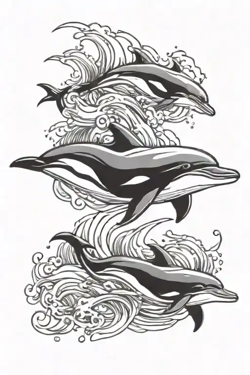 Dolphins And Ocean