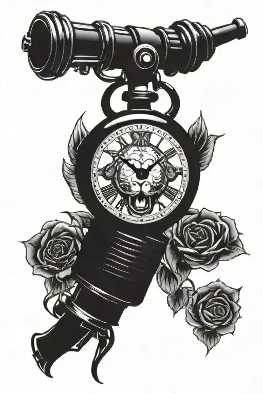 Microphone Rose Lion Clock