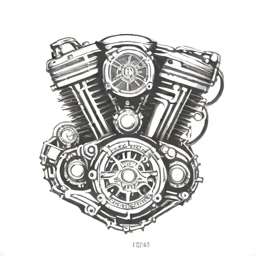 Harley Davidson Engine Morphing Into A Police Badge