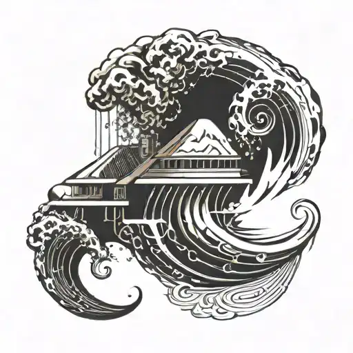 Incorporate Elements Of Metalcore And Deathcore Music Into A Tattoo Of A Raging Hurricane