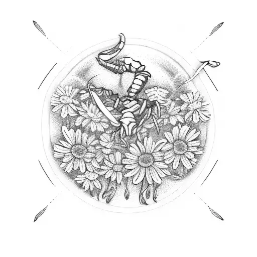 Scorpio Constellation And Daisies