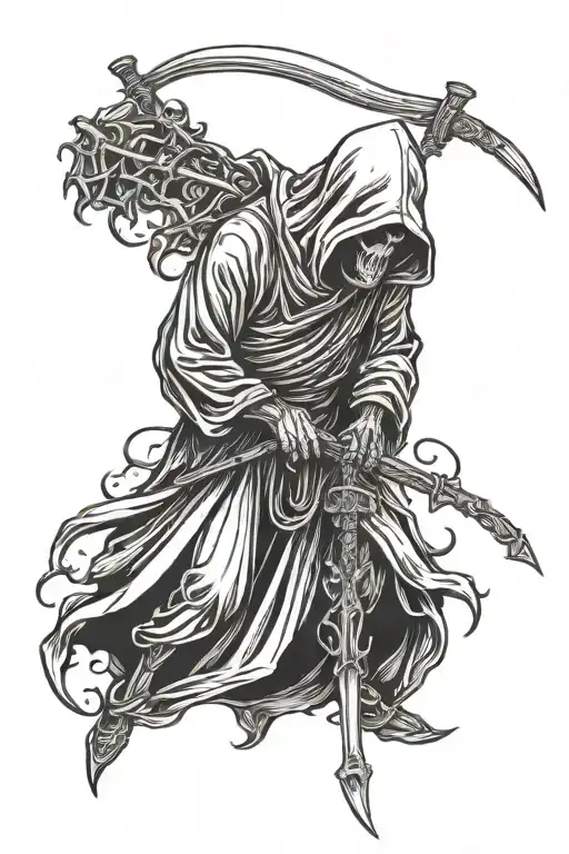 Grim Reaper With Long Scytche