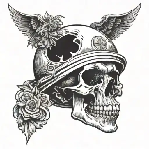 Skull With Saturn Ring Around It