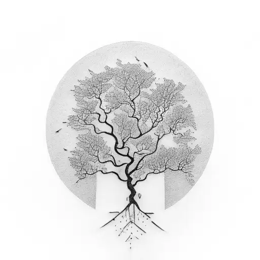 Tree With Overhanging Limbs