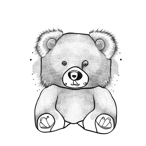 Toddler Bear Cuddling With A Bear Stuffed Animal