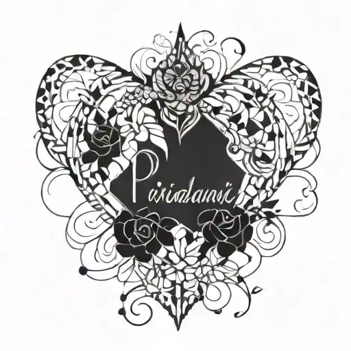 A Geometric Heart Design Incorporating The Word 'Priyadarshini' In A Subtle Way