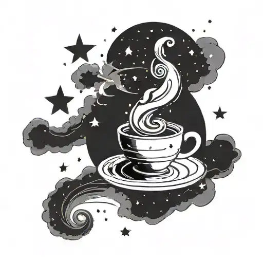A Cosmic Coffee Cup Floating In Space Surrounded By Galaxies And Stars