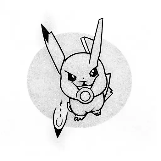 Pokemon In A Blackwork Style