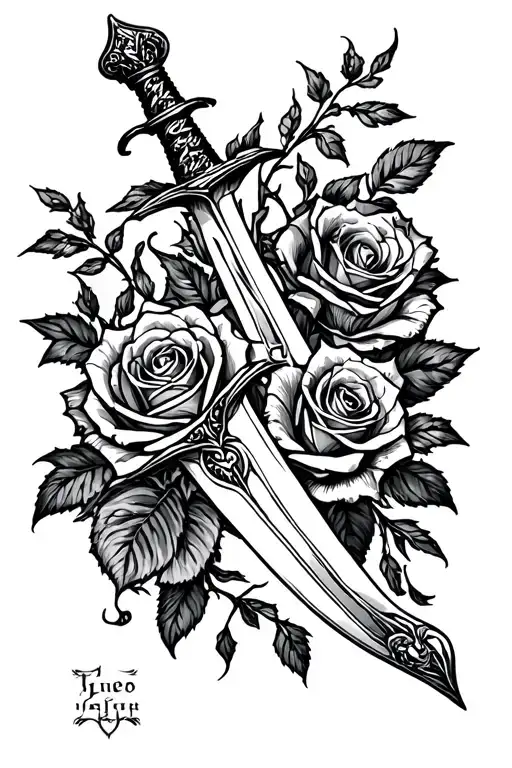 Putting Down The Roses Picking Up The Sword Black Framing Diagonal Framing