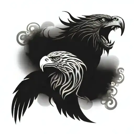 Combine The Images Of An Eagle And A Jaguar To Create A Unique Mythical Creature Tattoo Design