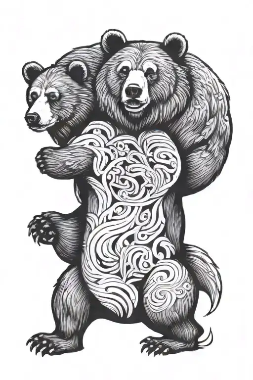 Full Body Bear With Two Heads