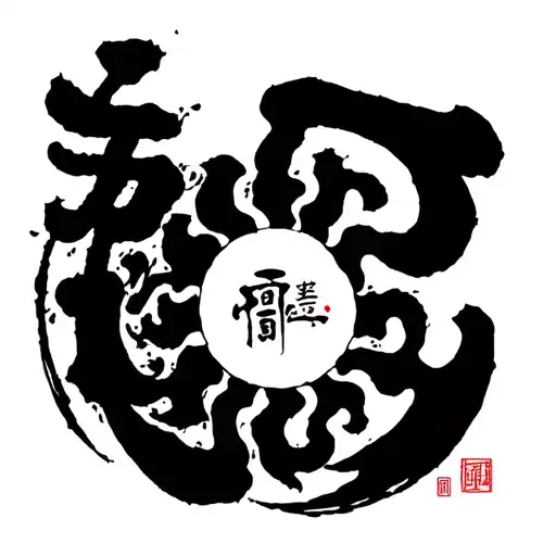Sun With Chinese Writing