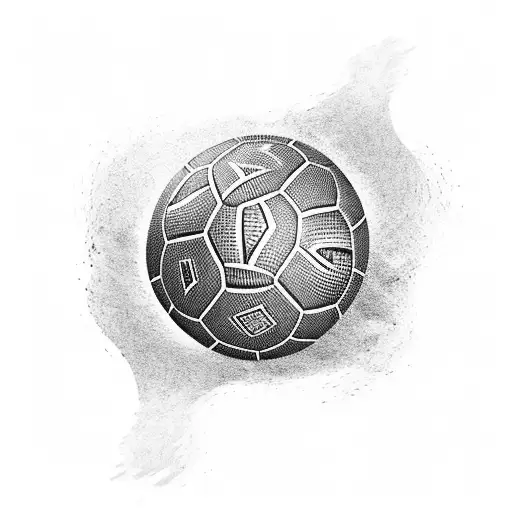 A Soccer Ball Merging With A Paintbrush