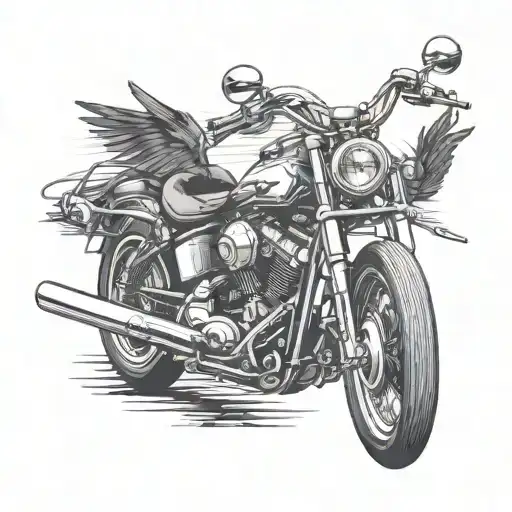 Chopper Motorcycle With Crow