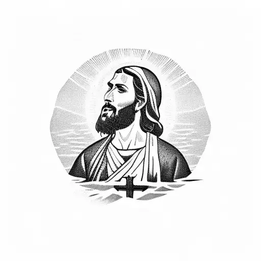 Jesus Crist On Top Of A Wave