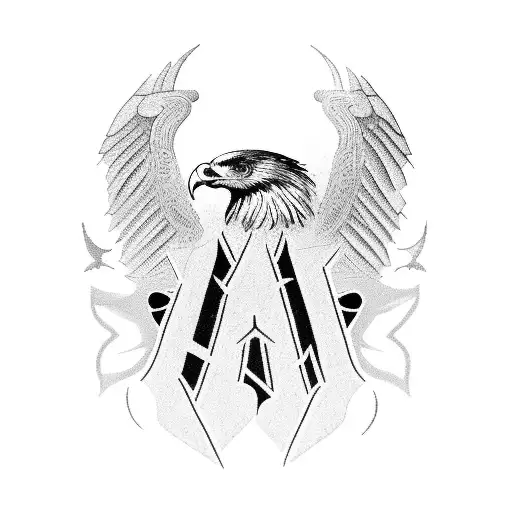An Albanian Eagle Tattoo With The Year 2005 Written On It