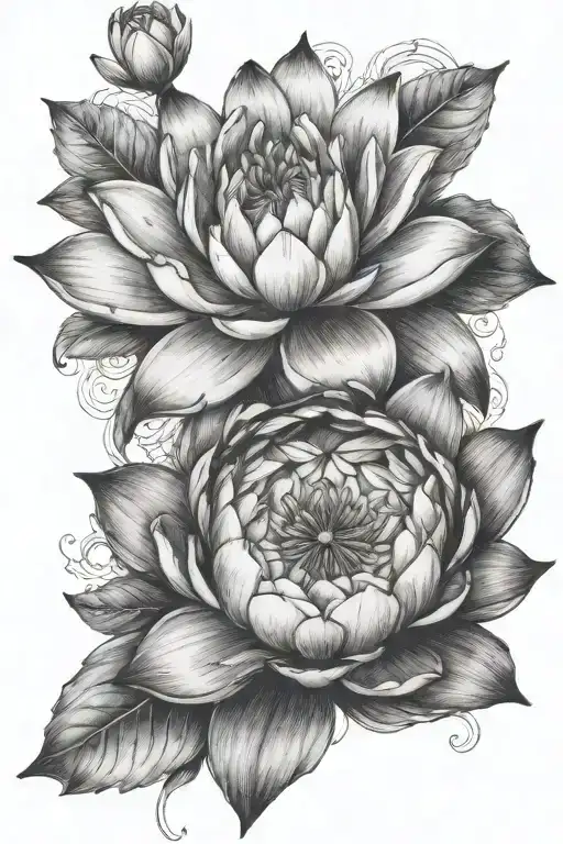 Waterlily With Rose