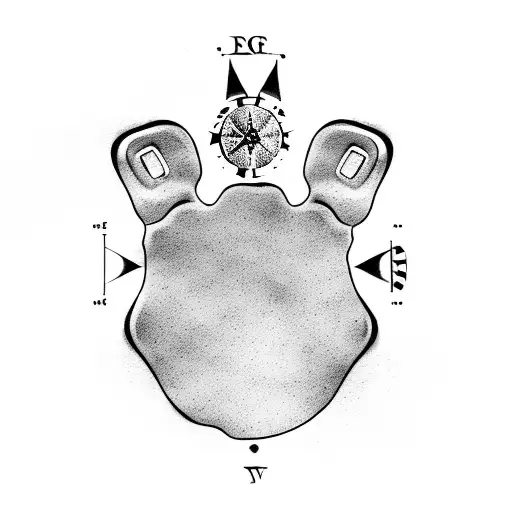 Dog Paw Print As A Compass Face