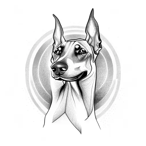 Doberman Dog In A Celestial Theme