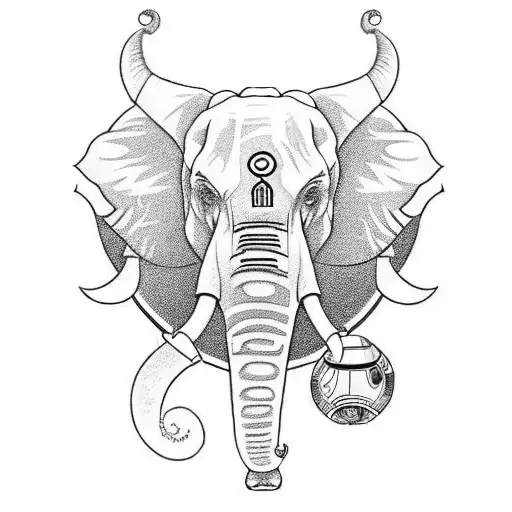 Tree Of Life With Elephant Head And Star Wars Rebel Logo