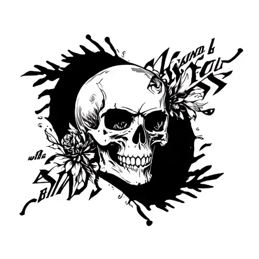 Make A Gansta Font Reading Bmg With A Skull Be Hind It