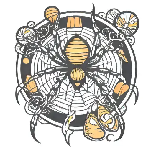 Spider With Body As Candy Corn