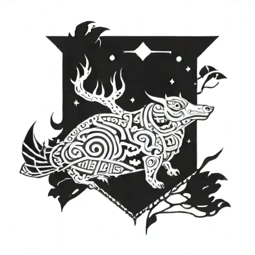 A Tattoo Design Combining Elements Of Video Games And Nordic Mythology