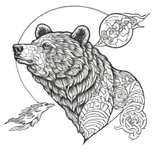 Bear Head Full Moon Shoulder Piece