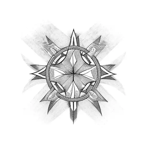 Cross With A 9 Pointed Star