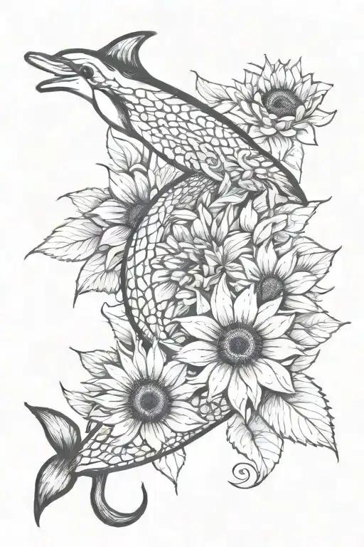 Sunflower And Dolphin