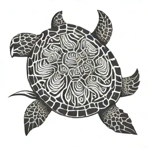 Sea Turtle Black And White