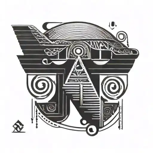 A Minimalist Tattoo Of An Ancient Egyptian Hieroglyph Representing Intellectual Thought And Mystery