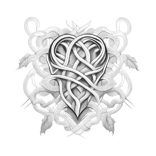 A Heart Intertwined With A Vine Of Emotions