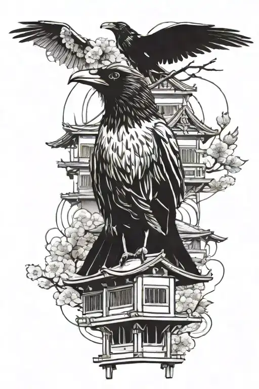 Crow On A Japanese House