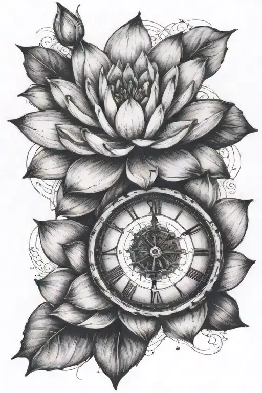 Waterlily With Clock