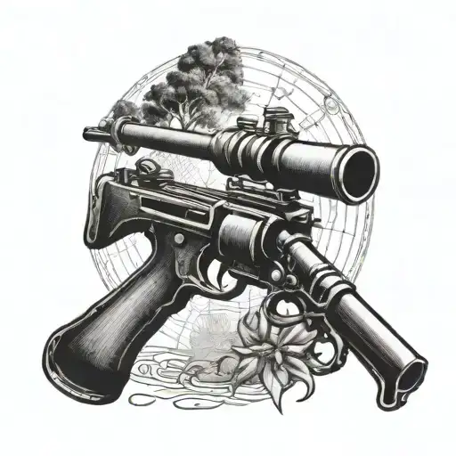 A 1942 World War Gun With An Farmer Tool Used In India