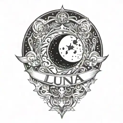 Luna Name Tattoo Design